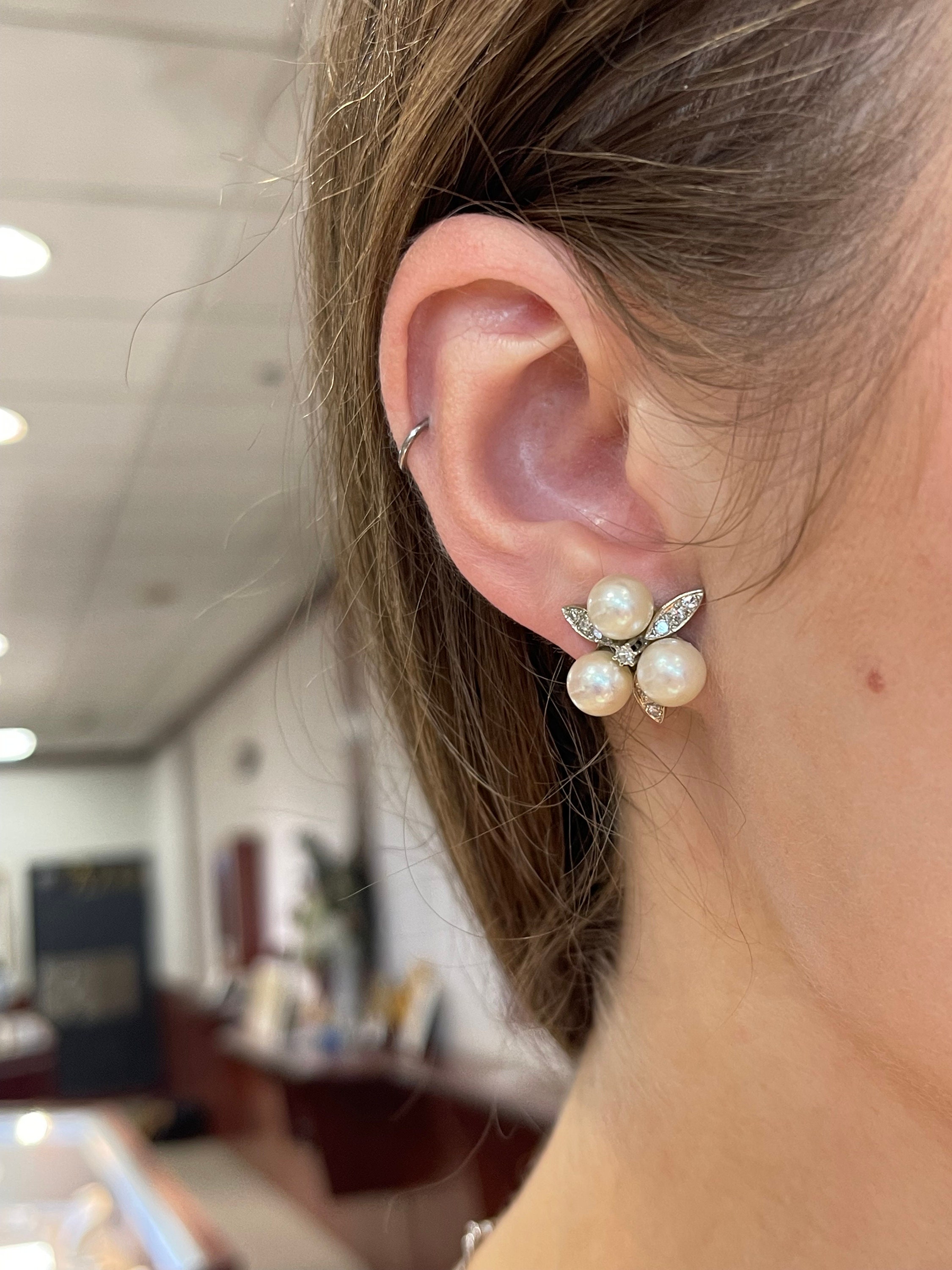 ◆STONEHENgE◆ 14K Pearl Earrings StoneHenge 14K Pearl Earrings P1312 Silver 925 Cubic Crystal