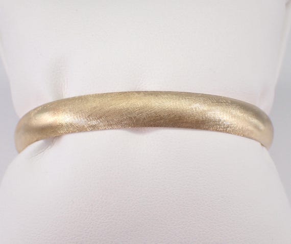 14K Yellow Gold Vintage Bangle Bracelet, Layering Everyday Casual Wear, Estate Fine Jewelry Gift