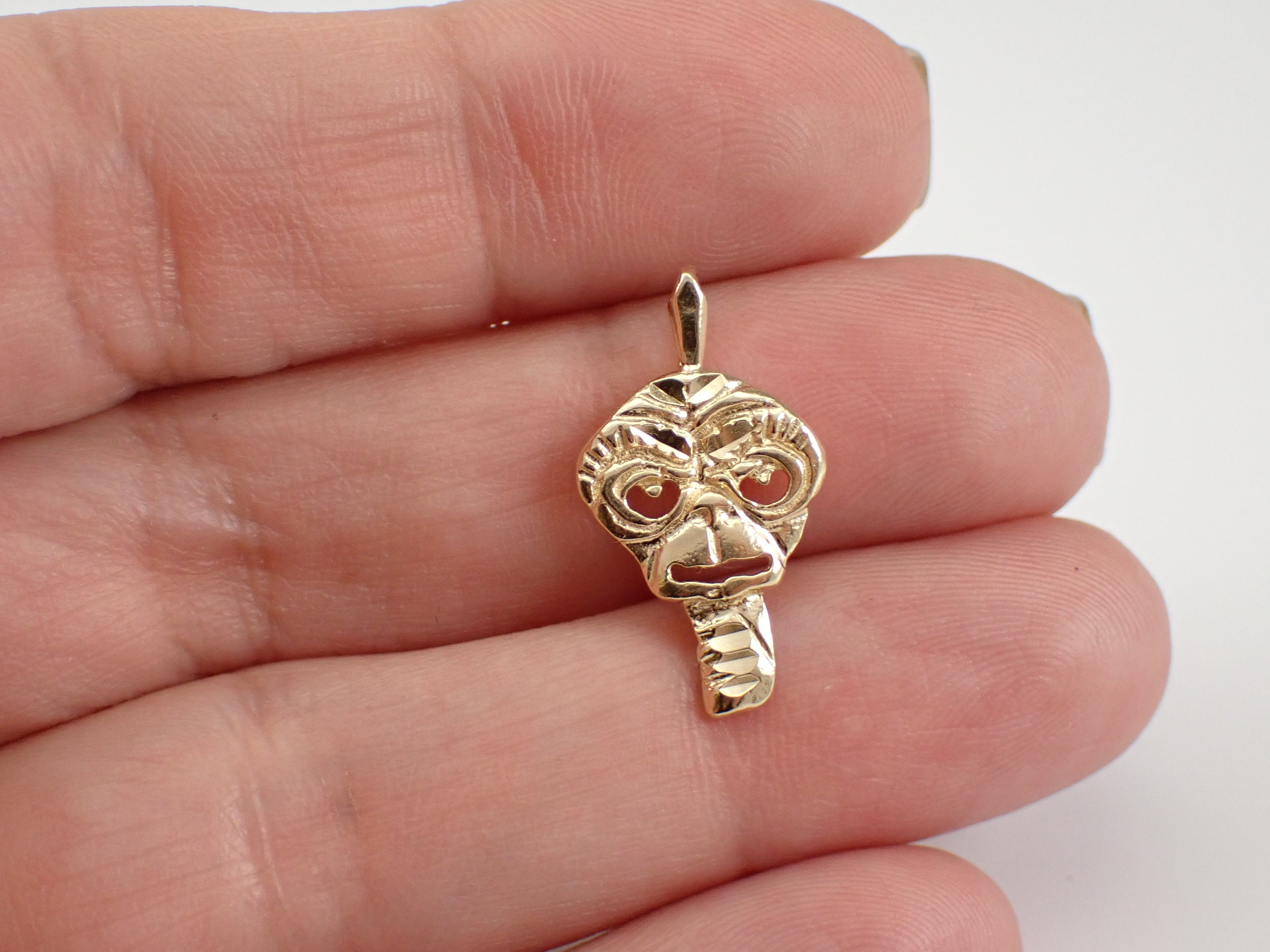 Vintage 14K Yellow Gold Alien Charm - Extra Terrestrial ET Pendant for ...