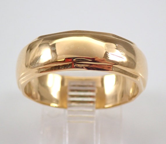 Vintage Antique 14K Yellow Gold Wedding Band Anniversary Ring 6 mm Size 7.25