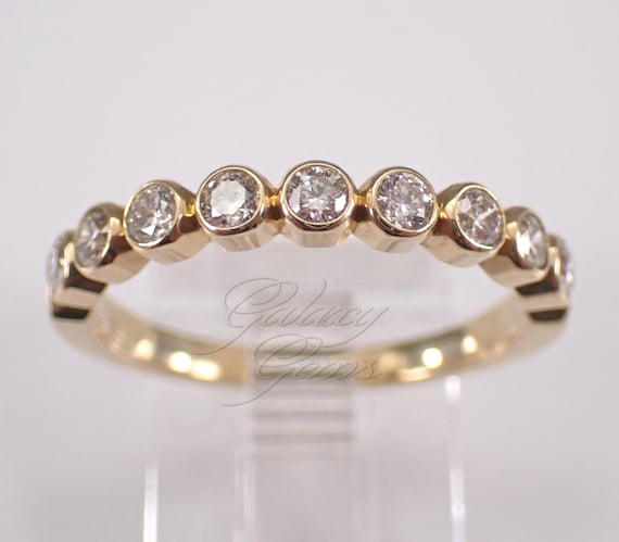 Yellow Gold Diamond Wedding Ring: Bridal Stackable Anniversary Band