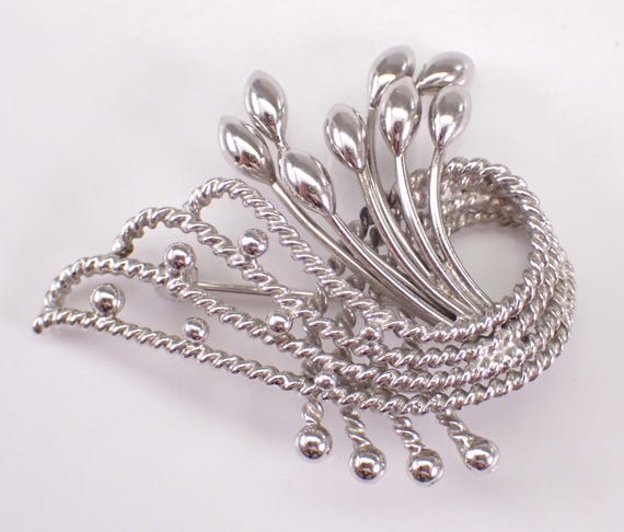 Vintage Sterling Silver Brooch: Unique Estate Pin