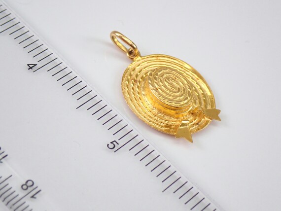 18K Yellow Gold SOMBRERO Charm Pendant - Estate H… - image 7