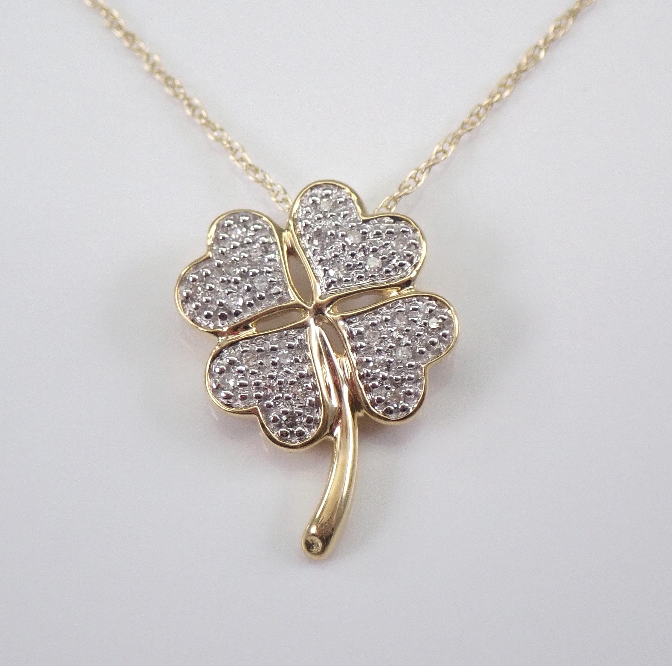Diamond four leaf clover necklace sale