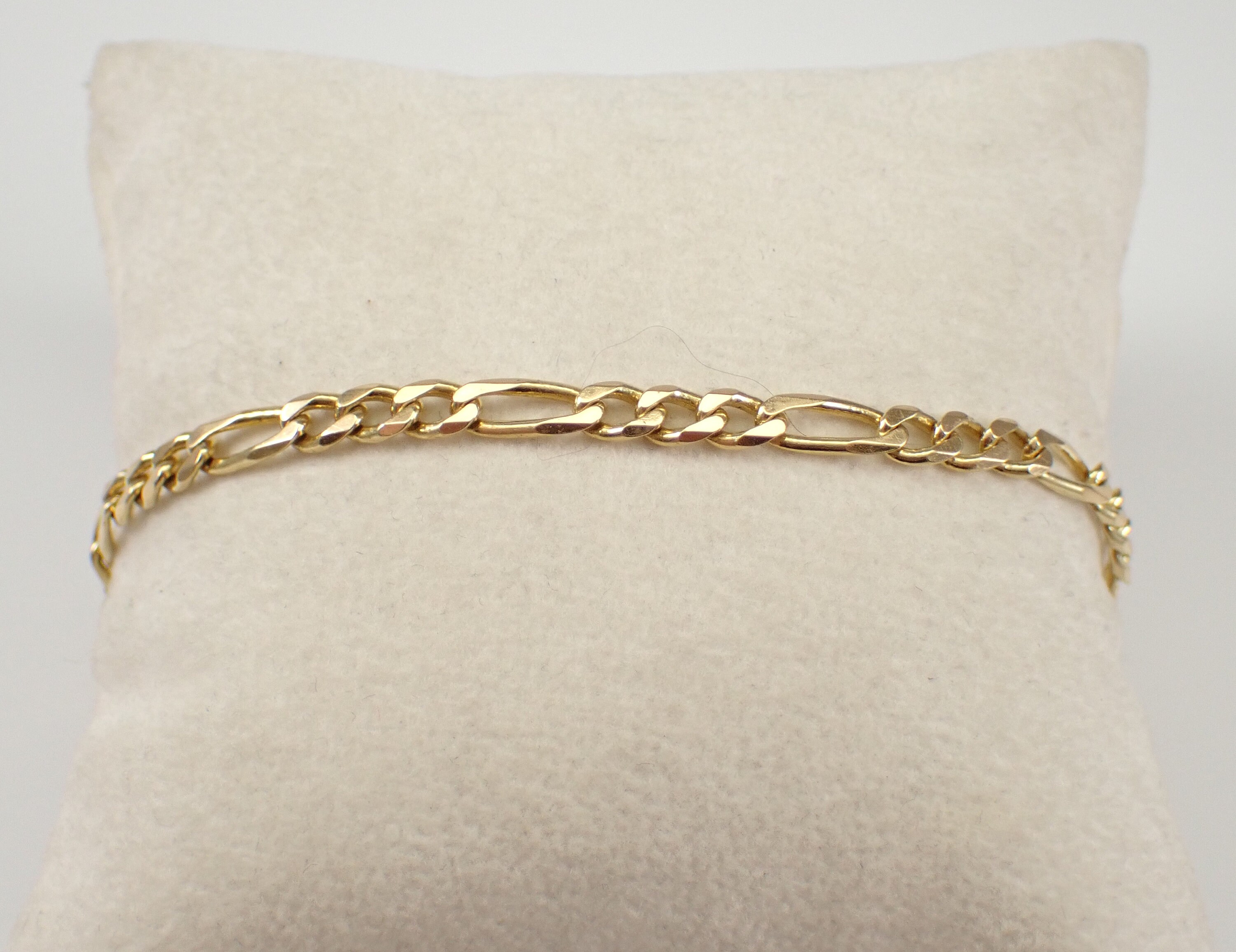 Figaro Chain Bracelet Gold Link Chain Bracelet Layering 