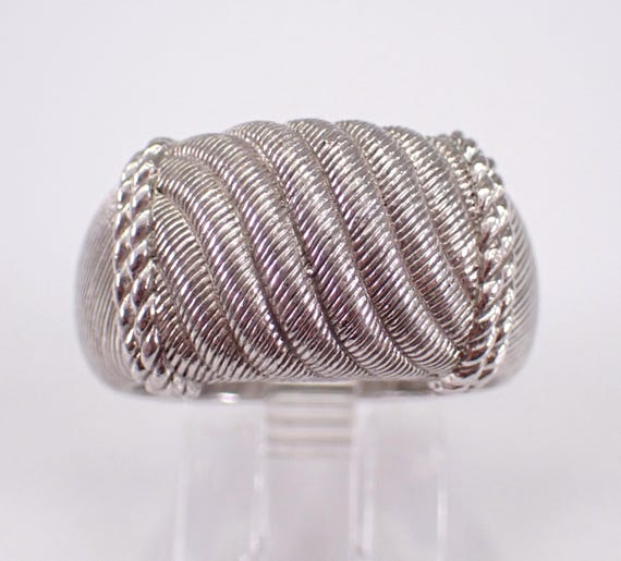 Authentic Sterling Silver Judith Ripka Ring - Chunky Braided Band - Unique Vintage Jewelry Gift