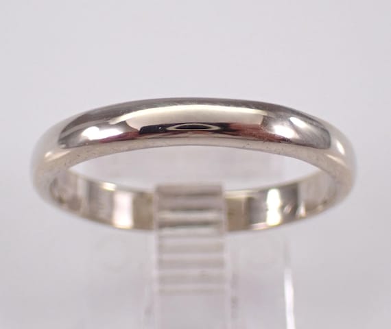 Vintage 14K White Gold Wedding Ring - Estate Dainty Stacking Anniversary Band - Bridal Fine Jewelry Gift