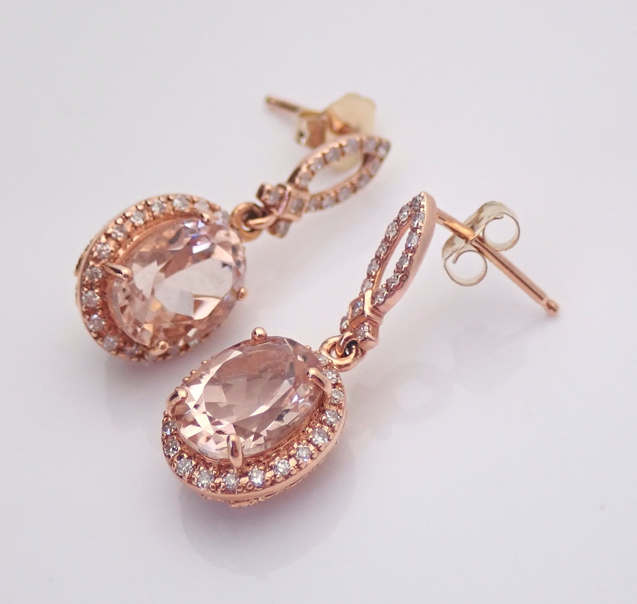 Morganite dangle earrings Clearance