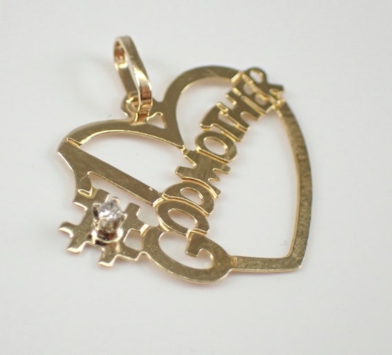 Vintage 14K Yellow Gold #1 Godmother Heart Charm … - image 2