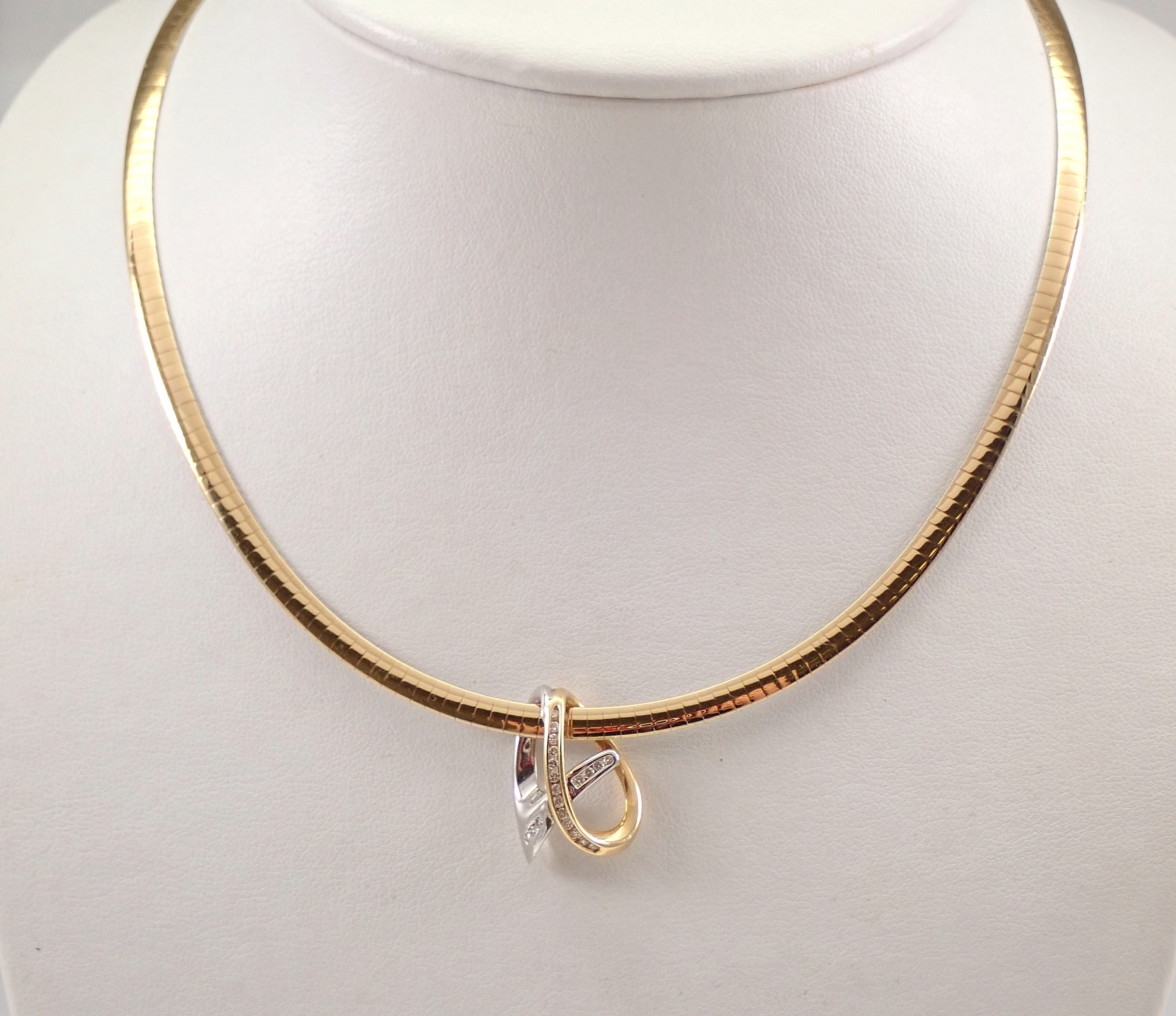 RESERVED SOLD Diamond Slide REVERSIBLE Omega Necklace