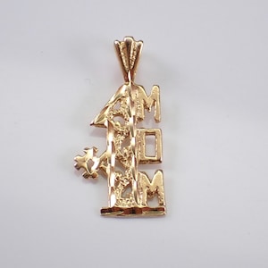 Vintage 14K Yellow Gold Mother Charm Pendant - Estate Number 1 Mom Fine Jewelry Gift