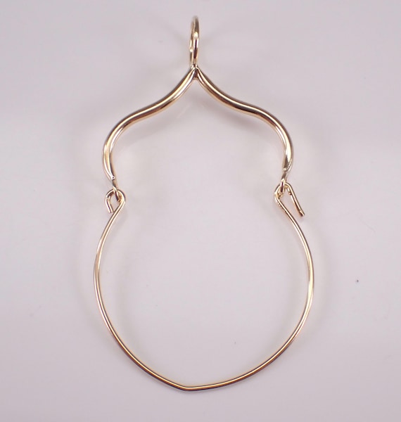 Vintage 14K Yellow Gold Charm Holder - Estate Dainty Pendant Jewelry Gift for Necklace