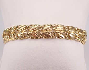 RESERVED Vintage 14K Yellow Gold Bracelet - Unique Braided Weaved 