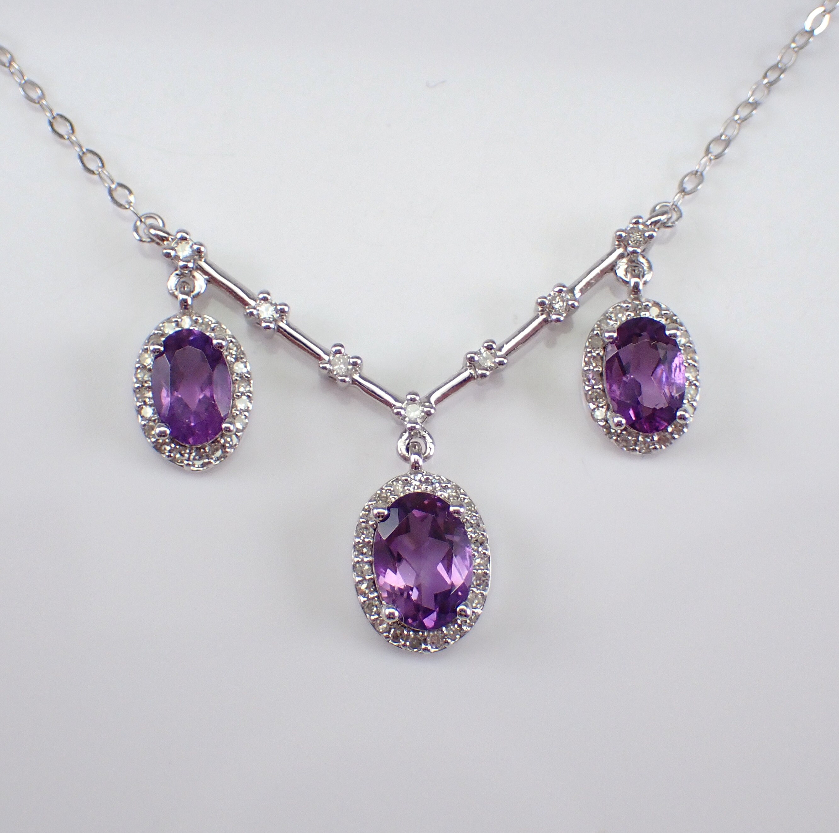 Colormerchants - 14K Yellow Gold Pear Amethyst Birthstone Necklace