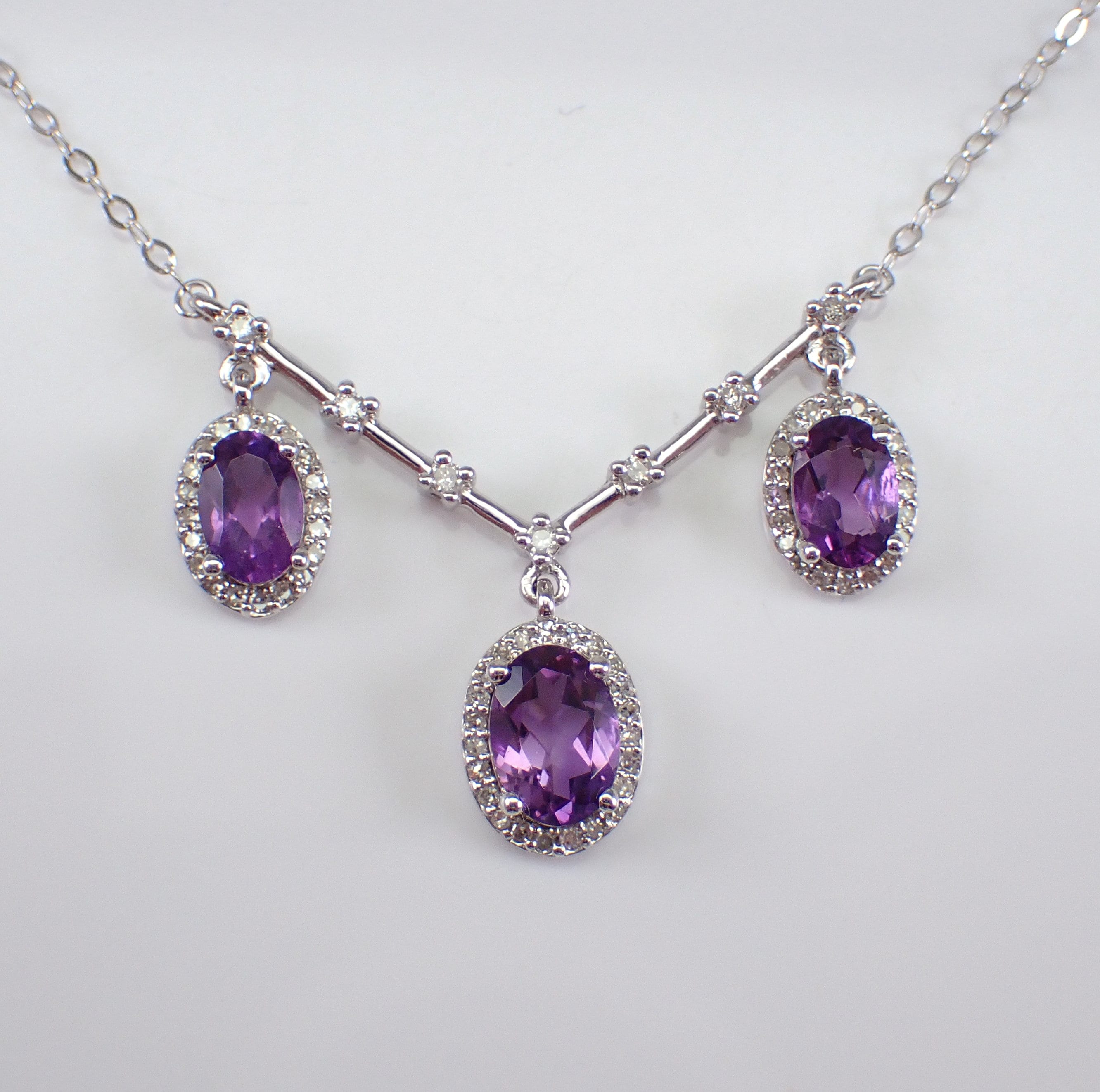 Colormerchants - 14K Yellow Gold Pear Amethyst Birthstone Necklace