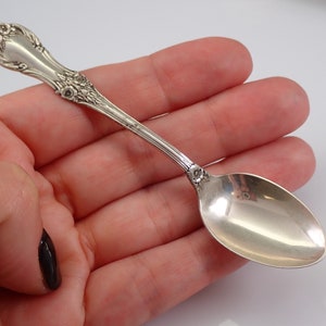 Vintage Sterling Silver Baby Spoon - Decorative Antique Teaspoon - Estate Ornate Floral Newborn Gift - Wild Rose Dinnerware Collection
