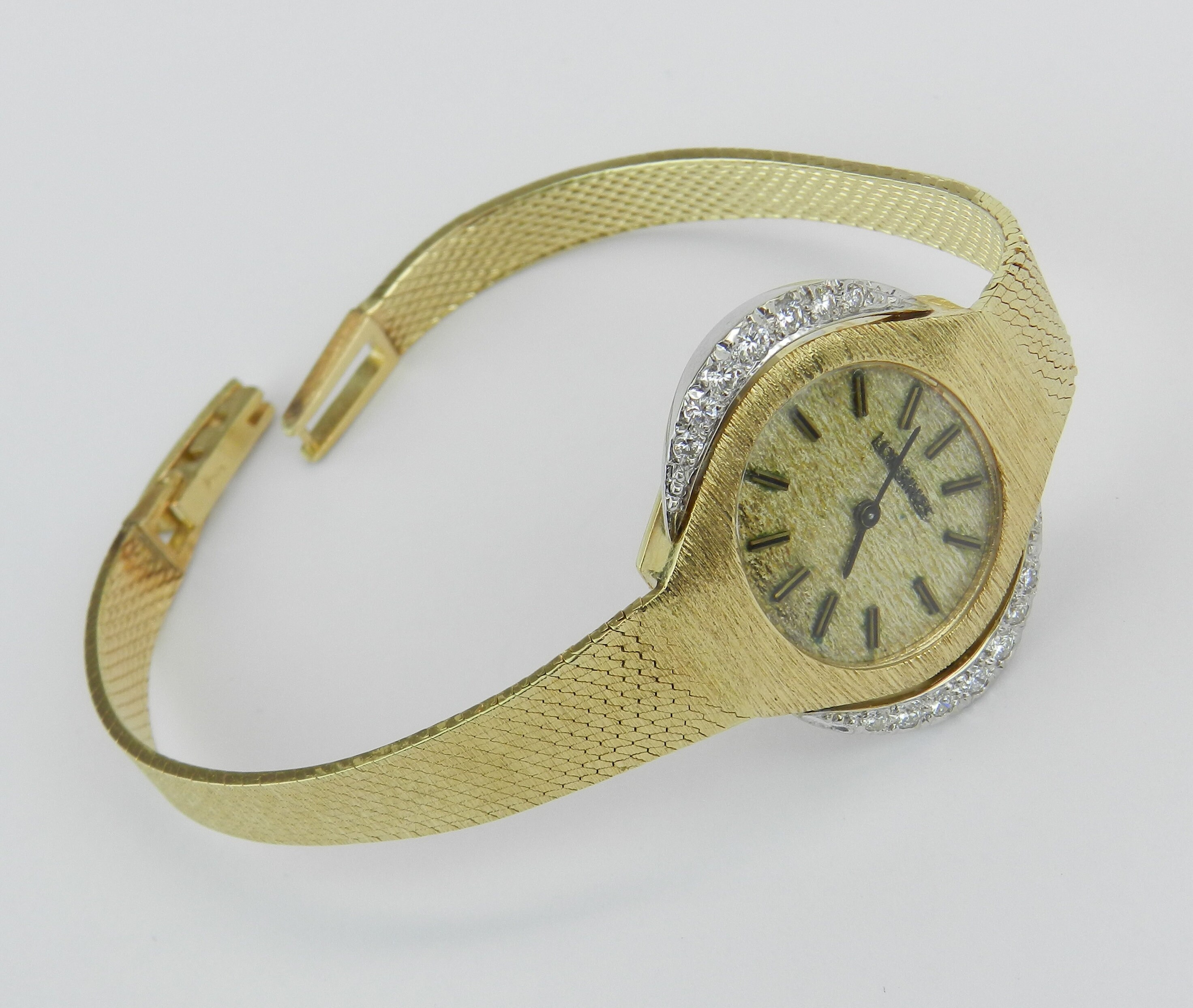 Antique Vintage 14K Yellow Gold Diamond LONGINES Ladies Bracelet Watch