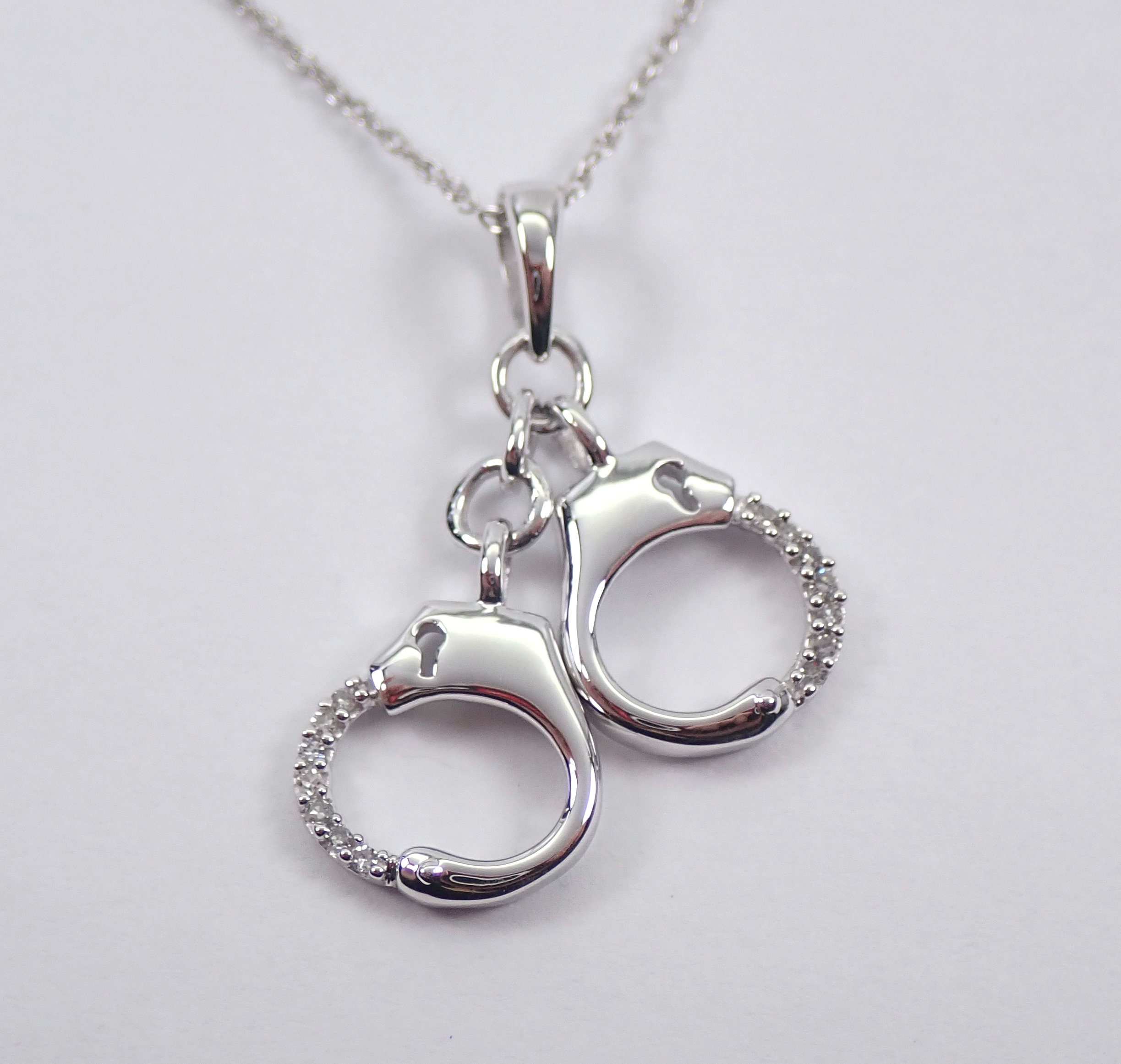 Handcuff necklace white gold discount