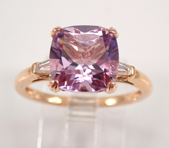 2.80Ct Purple Cushion Diamond Superb Engagement Bridal Ring Set 14K White Gold 