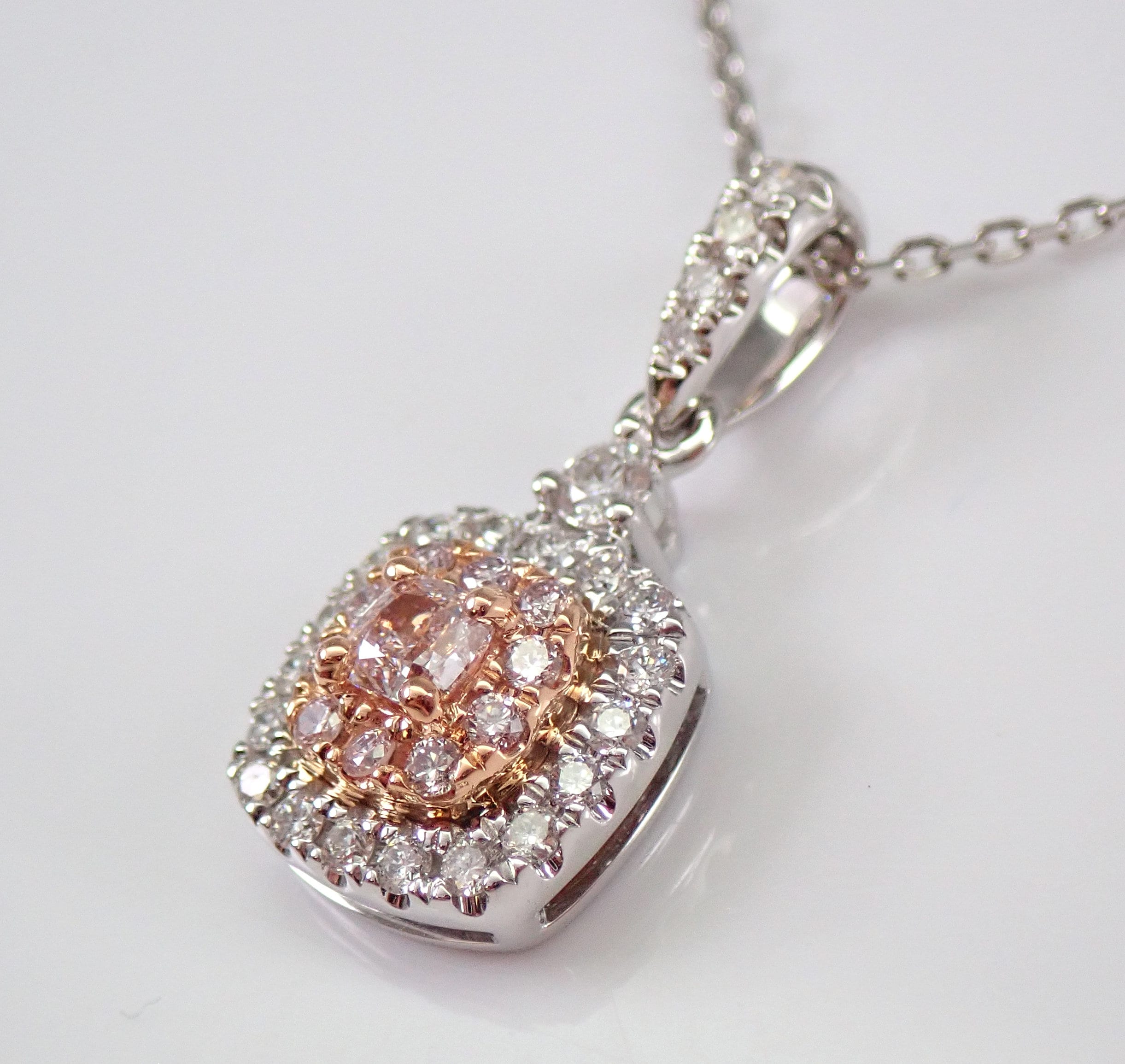 Halo Heart Cut Pink Pendant Necklace – shine of diamond