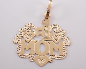 14Kゴールド ネックレスチャーム「Best Mom」（未使用） ヴィンテージ 14K イエロー ゴールド ナンバー 1 ゴッド マザー