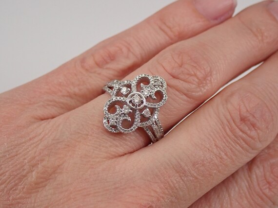 Unique Designer Diamond Engagement Ring, Ladies Diamond Swirl Cocktail Ring,  Statement Ring, Pave Diamonds, Ideal Anniversary Gift - Etsy Norway