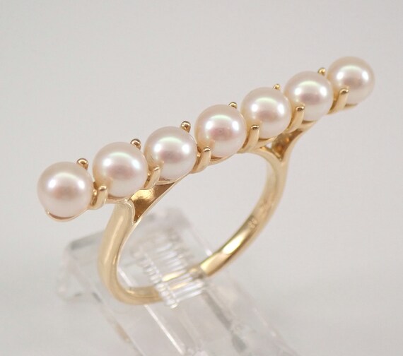 Gold Pearl Bar Ring Gold Pearl Bar Ring