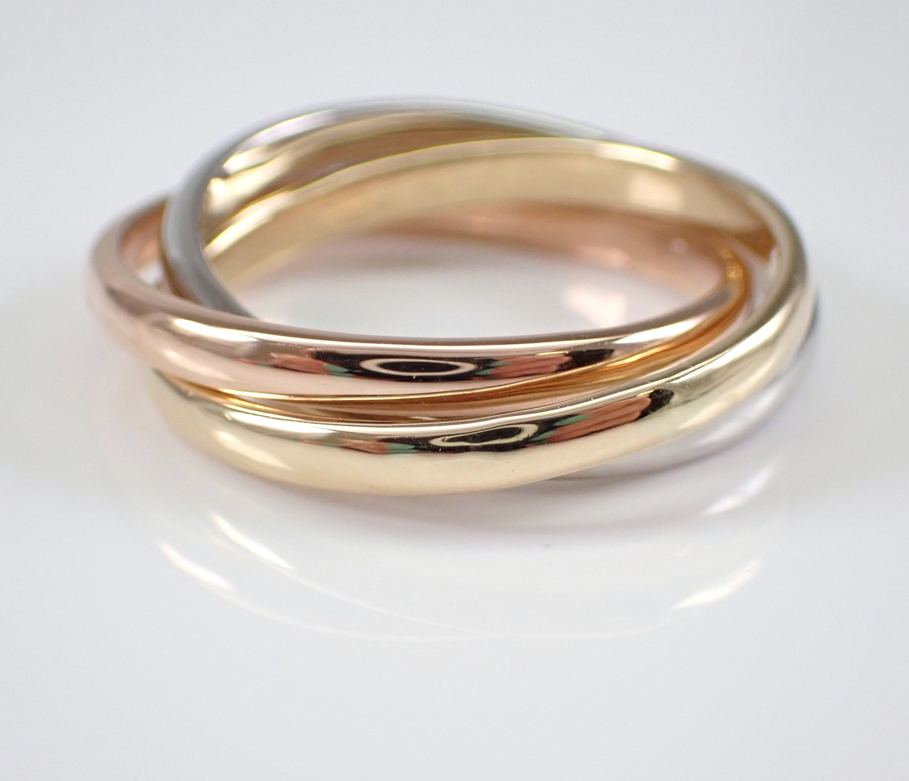 Tri Tone Engagement Ring Interlocking Engagement Ring 14K / 