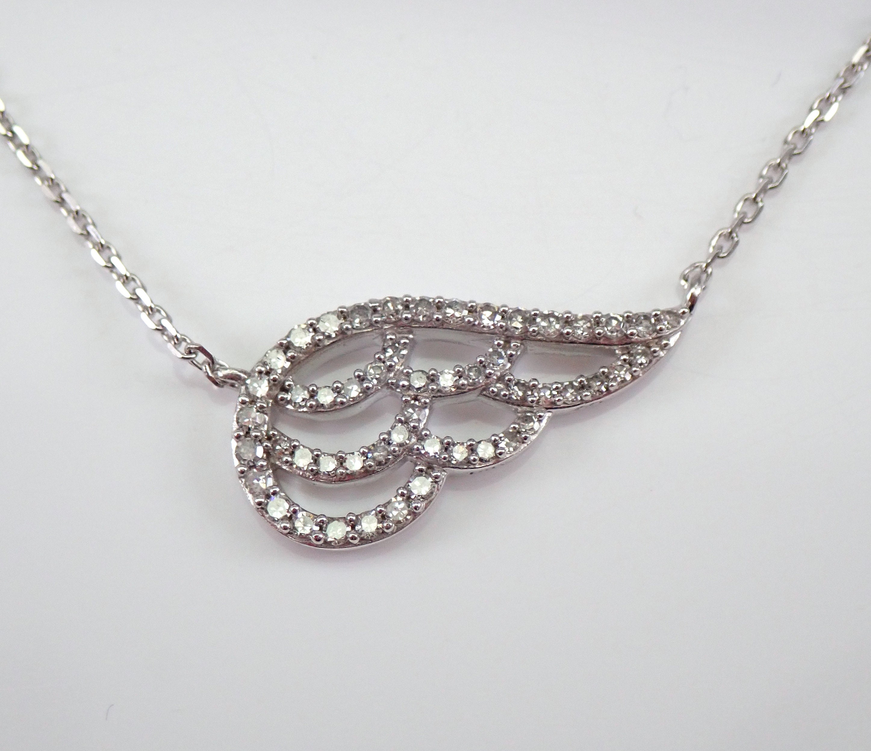 Buy 14k Unisex White Gold Super Xl Diamond Angel Wing Pendant 7.70ct Online  at SO ICY JEWELRY