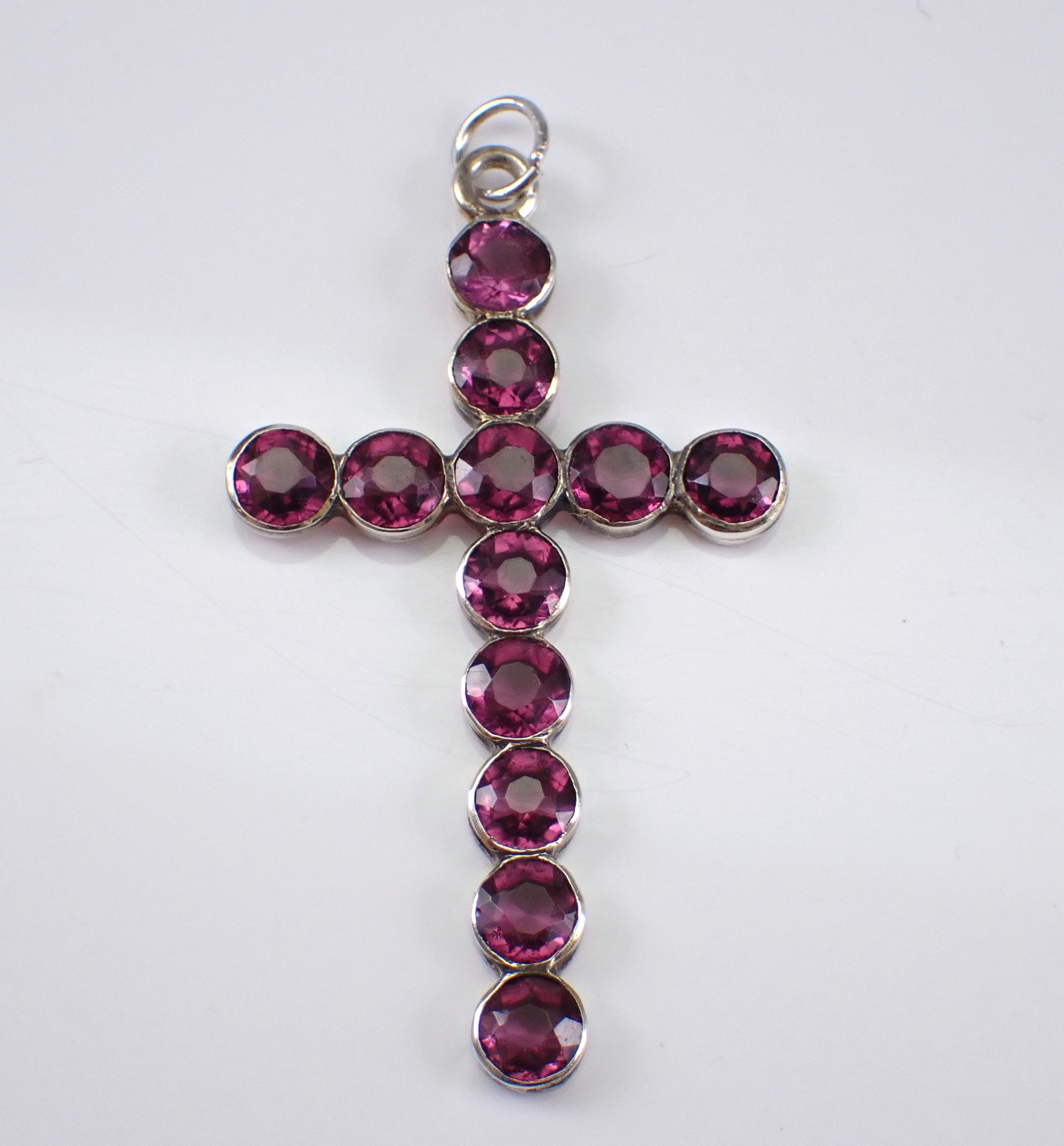 Genuine amethyst 2024 cross necklace