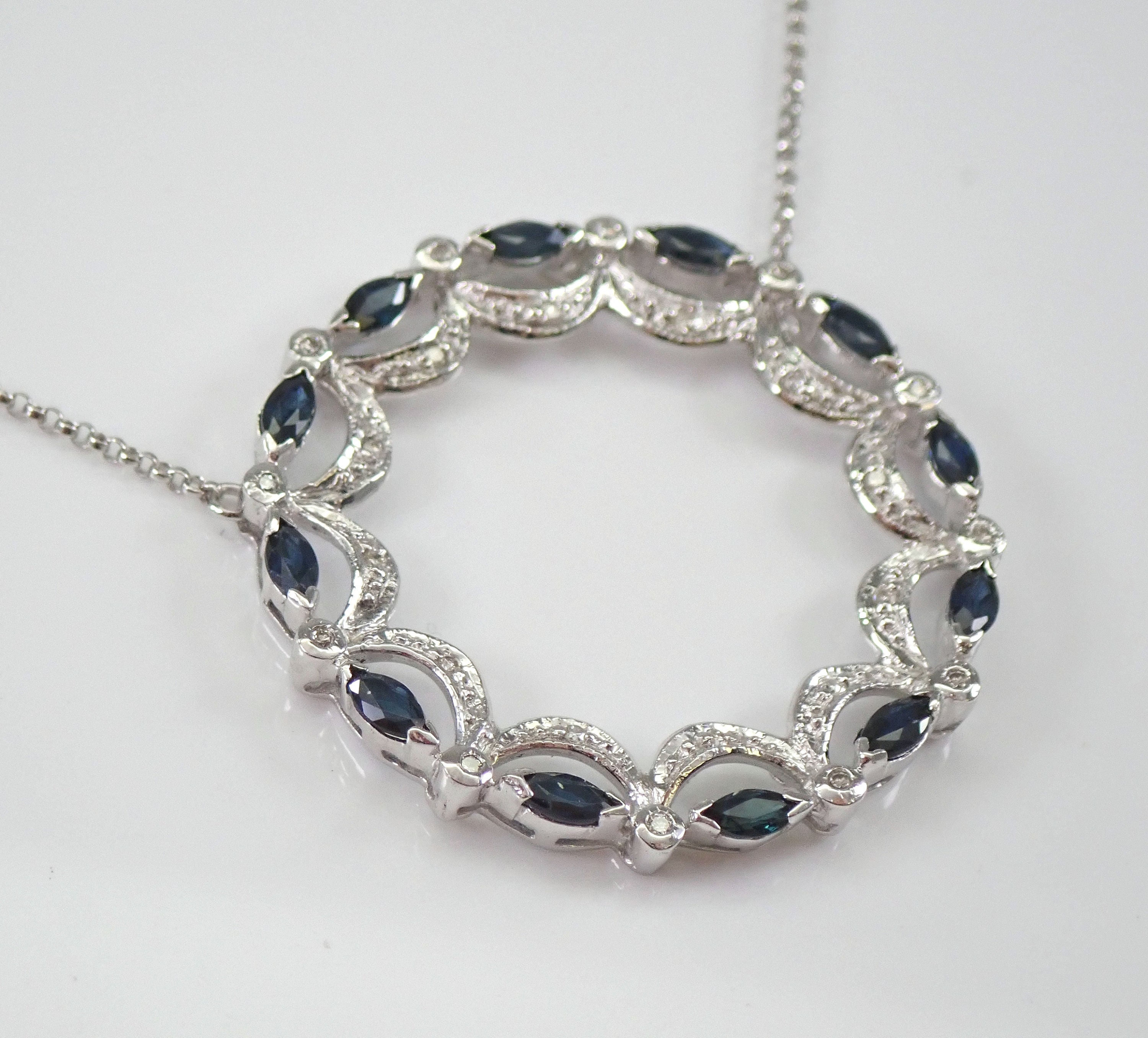 Vintage Inspired Montana Sapphire Necklace Ready to Ship — Quercus Raleigh  Custom Engagement Rings