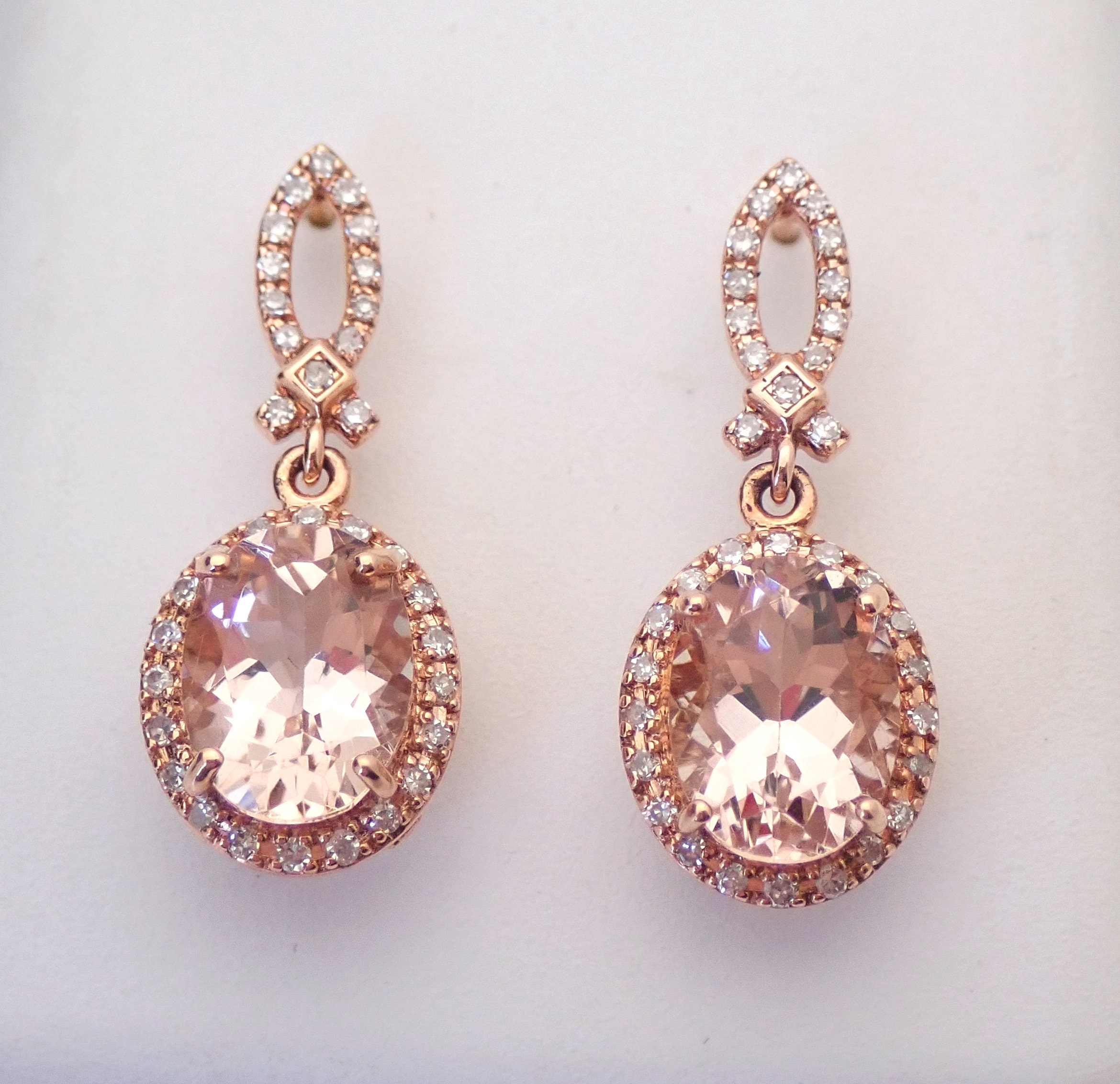 Morganite dangle earrings Clearance