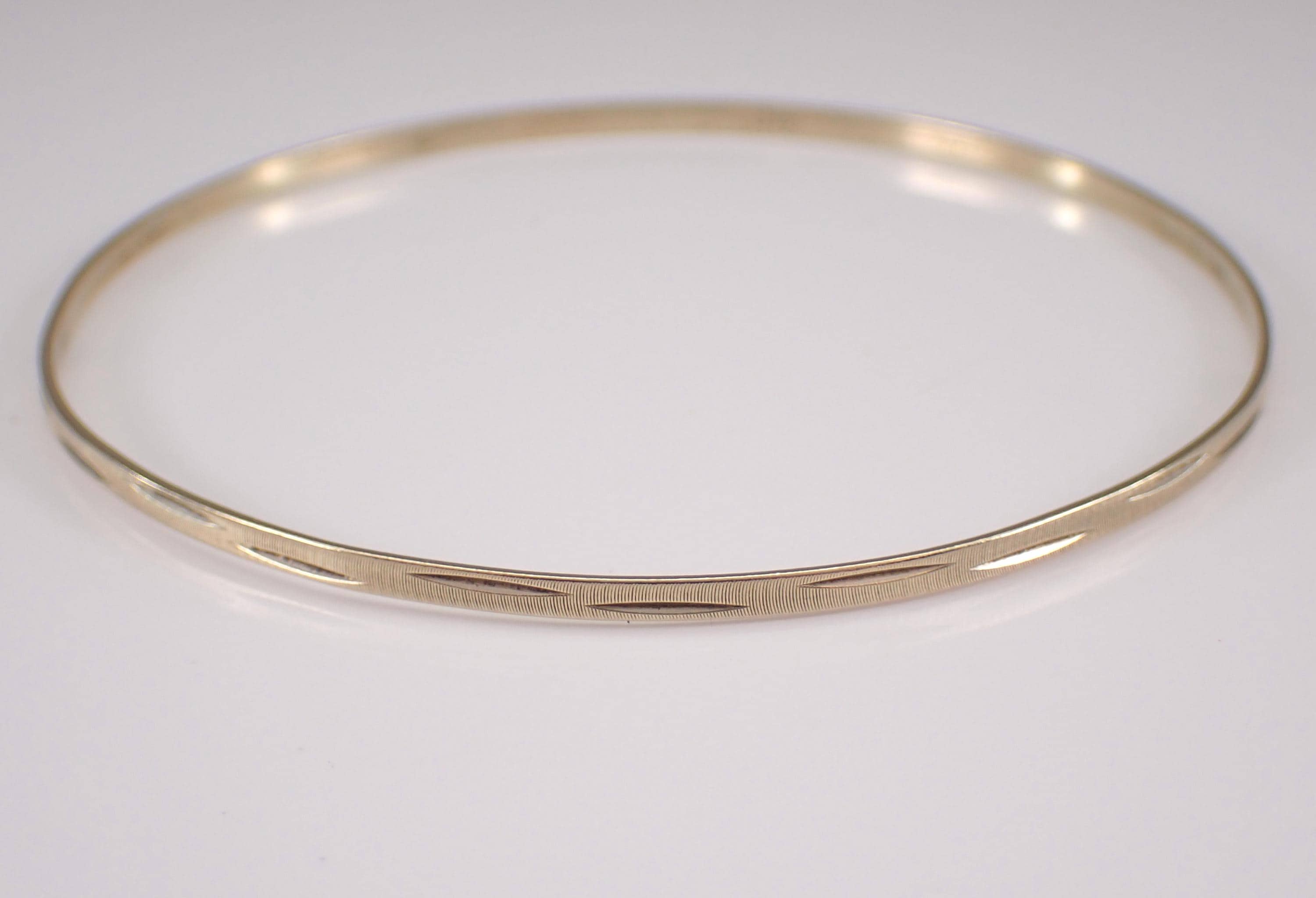 14k バングル 14Kイエローゴールドバングルブレスレット、ヴィンテージ高級