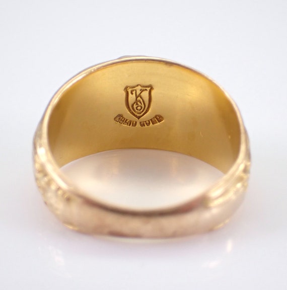 Vintage 18K Yellow Gold School Ring - Antique Cor… - image 3