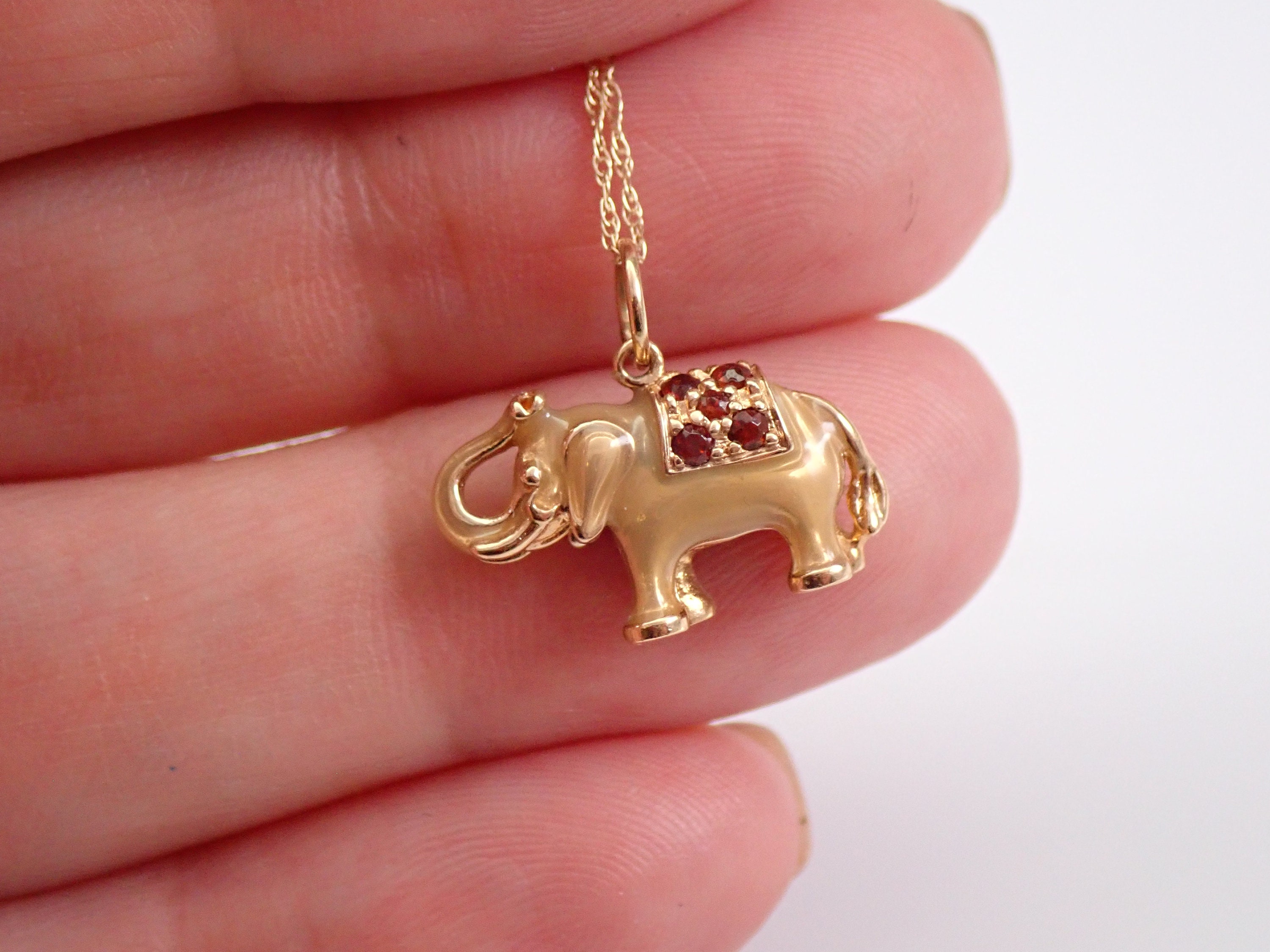 Lucky Elephant Charm Necklace With Birthstones