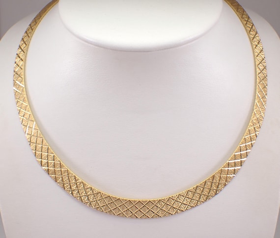 Vintage Sterling Silver Gold Plated Choker Chain - Chunky Estate Graduated Necklace - Unique Omega Style Jewelry Gift