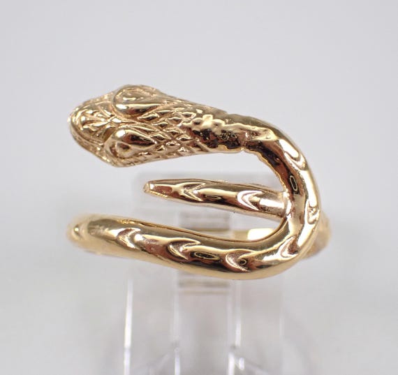 Vintage 14k Yellow Gold Snake Ring - Wrapround Serpent Band