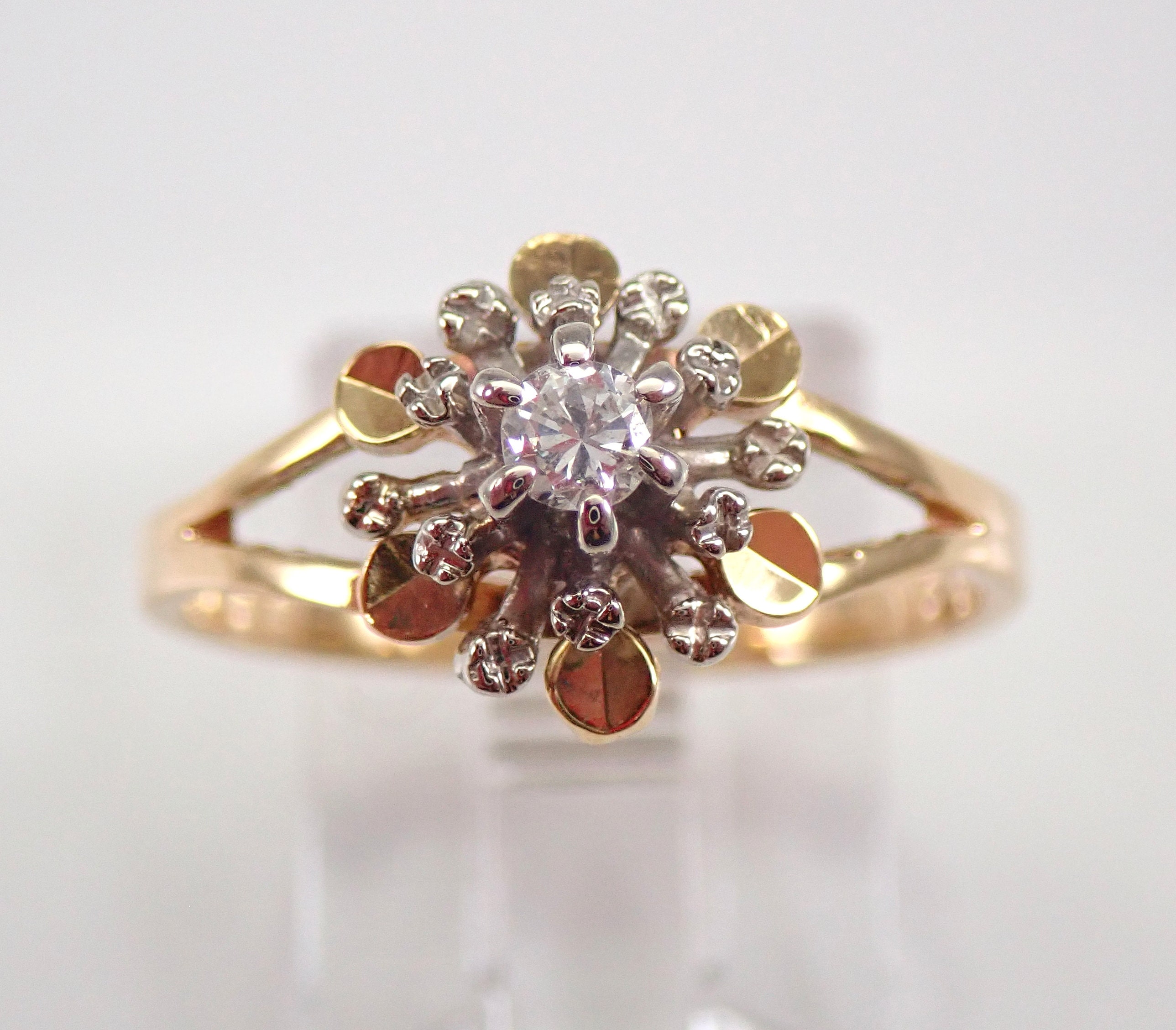 Antique Flower Shaped Cluster Diamond Ring