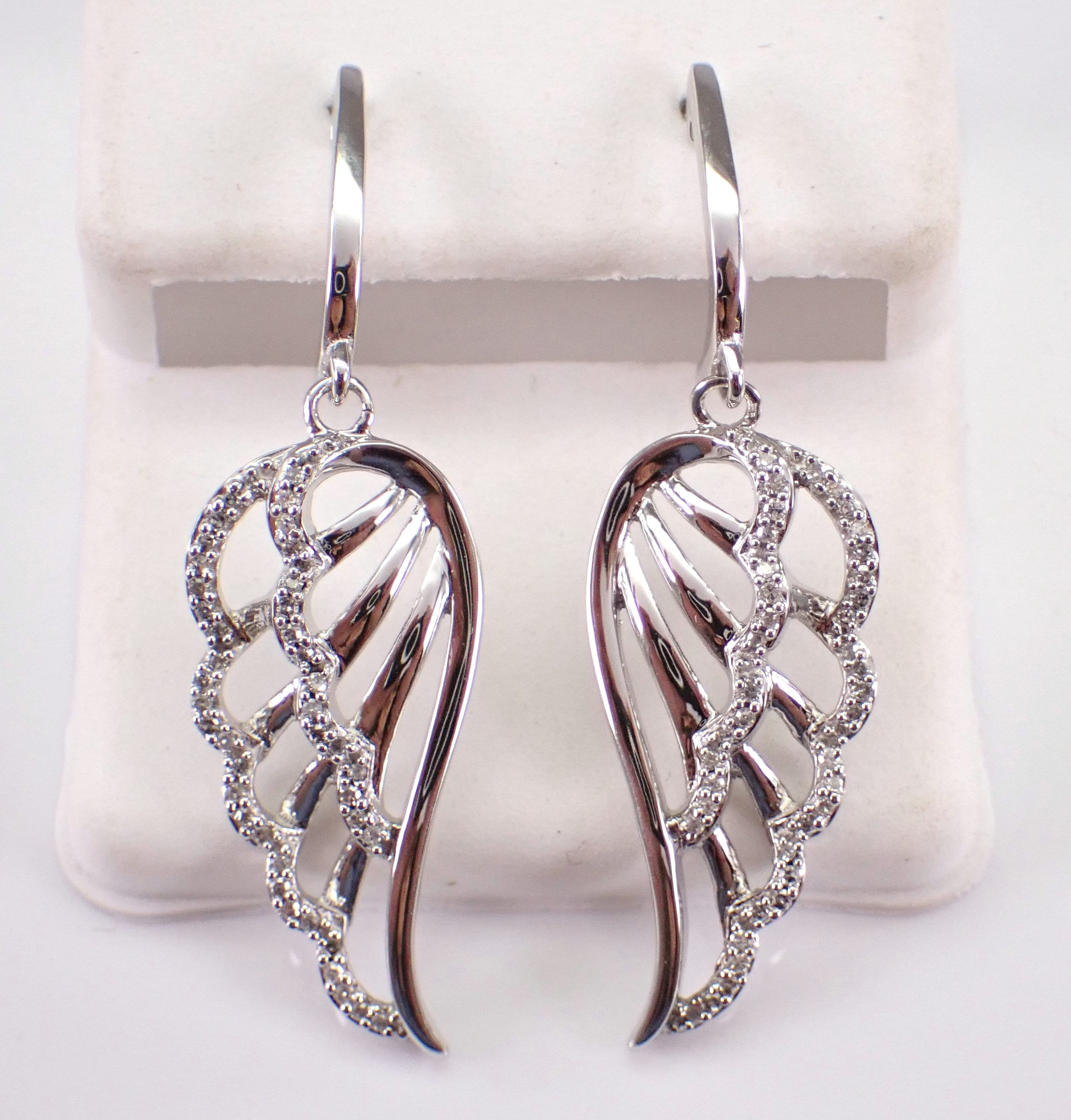 Angel wing dangle earrings best sale
