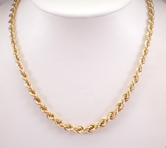 Vintage 14K Yellow Gold Graduated Rope Chain: 20" Braided Estate Mesh Choker Necklace