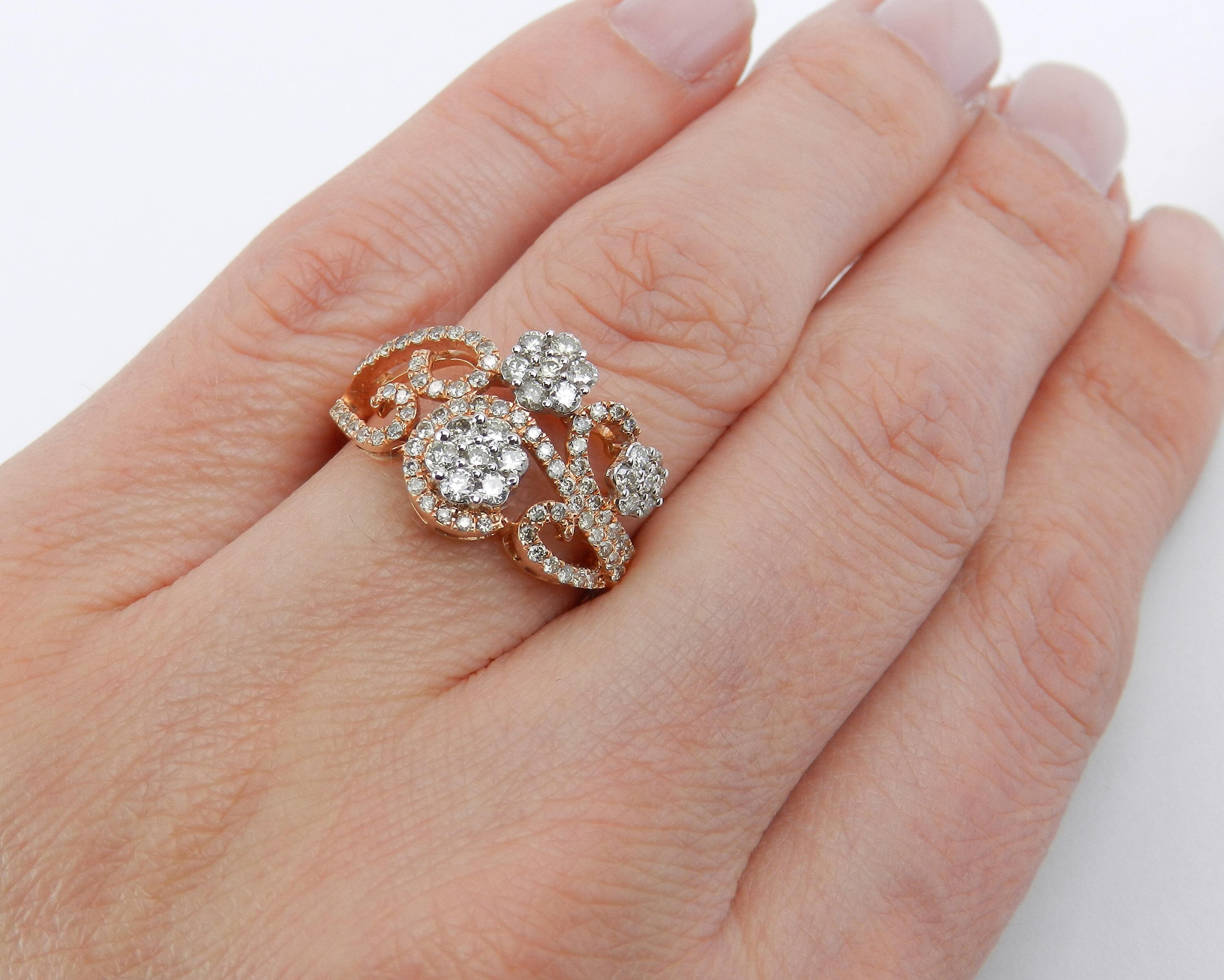 Diamond flower shop cocktail ring