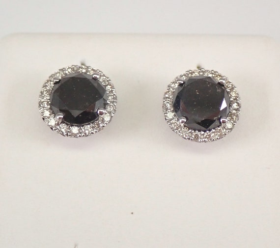 1 carat black 2024 diamond stud earrings