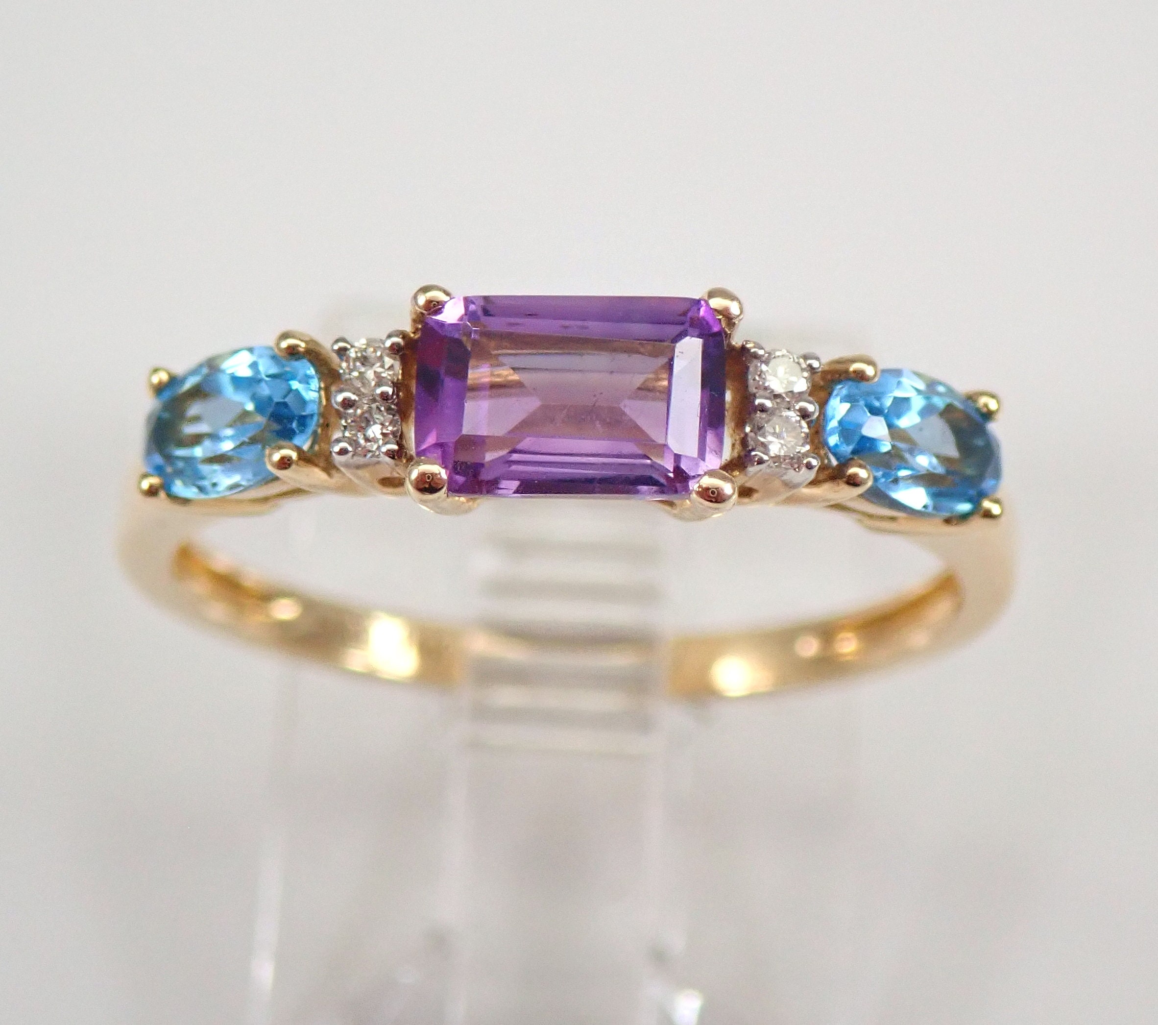LAMOON Natural Amethyst Topaz Rings Gemstone Ring For Women Wedding  Proposal Ring 925 Sterling Silver Gold Plated Princess RI189 - AliExpress