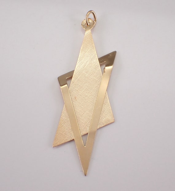 Vintage 14K Yellow Gold Star of David Charm Pendant - Judaica Magen Jewelry for Necklace or Bracelet