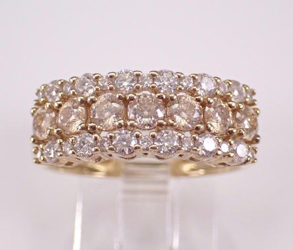 Gold Plated Silver Moissanite Wedding Ring, Vintage Estate Two Tone Anniversary Band