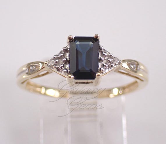 Vintage Yellow Gold Sapphire Promise Ring: Dainty Estate Diamond Band