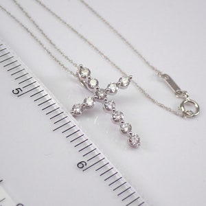 1ct Diamond Cross Necklace White Gold Religious Charm Pendant GalaxyGems Fine Jewelry Gift image 6