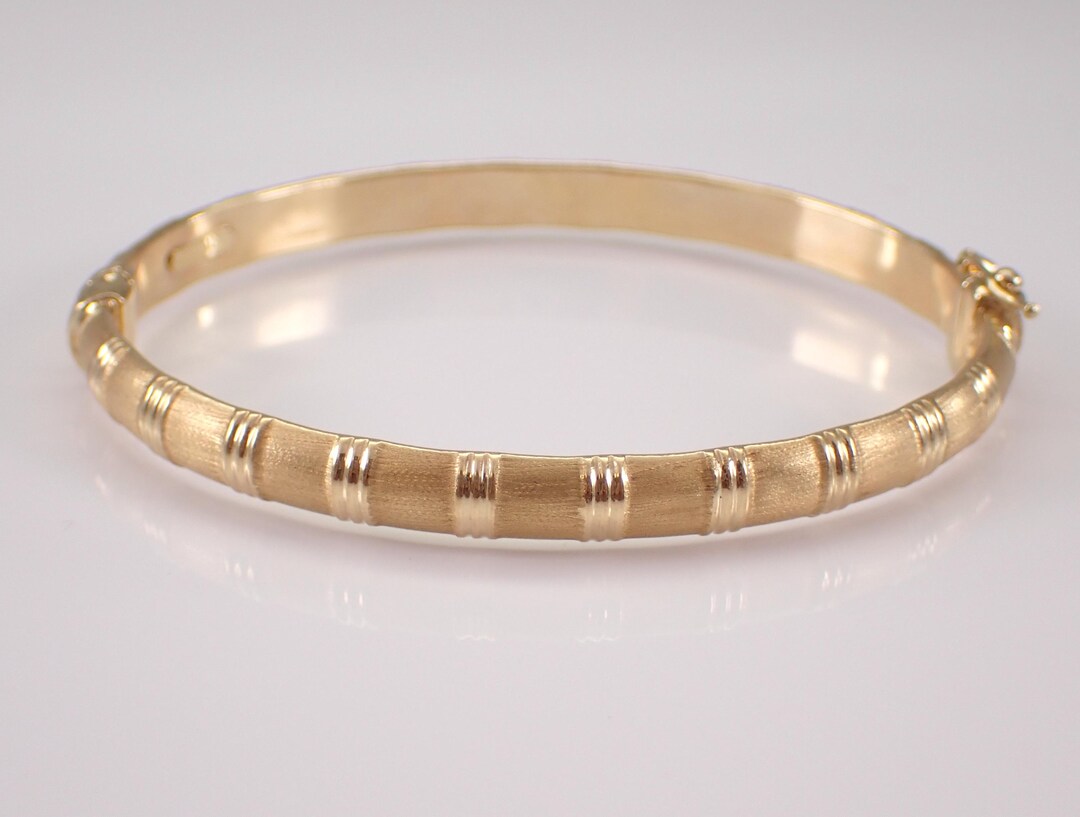 14K Yellow Gold Bangle Bracelet, Estate Vintage Fine Jewelry Gift ...
