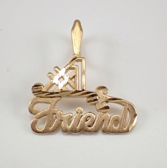 Vintage 14K Yellow Gold #1 Friend Charm Pendant for Necklace or Bracelet Gift