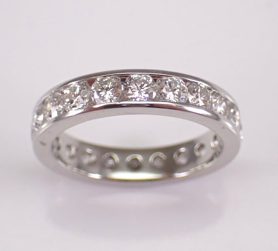 Platinum Diamond Eternity Wedding Ring: Stackable Bridal Anniversary Band